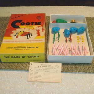 Vintage 1949 The Game of Cootie by Schaper Made in the USA Original Parts & Box